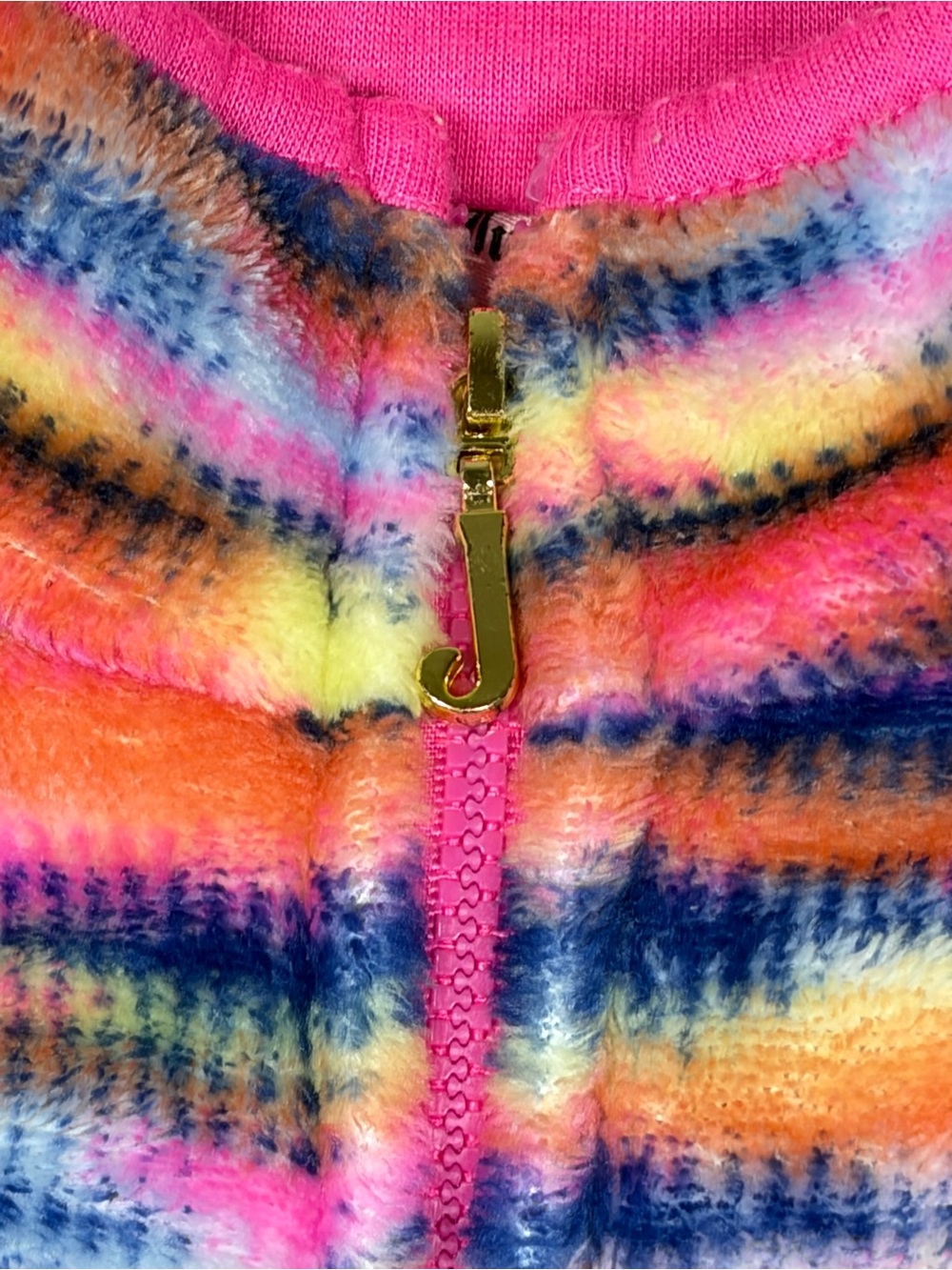 Juicy Couture Girls' Multicolor Fleece Quarter-Zip Pullover - Pink - Picture 5 of 9